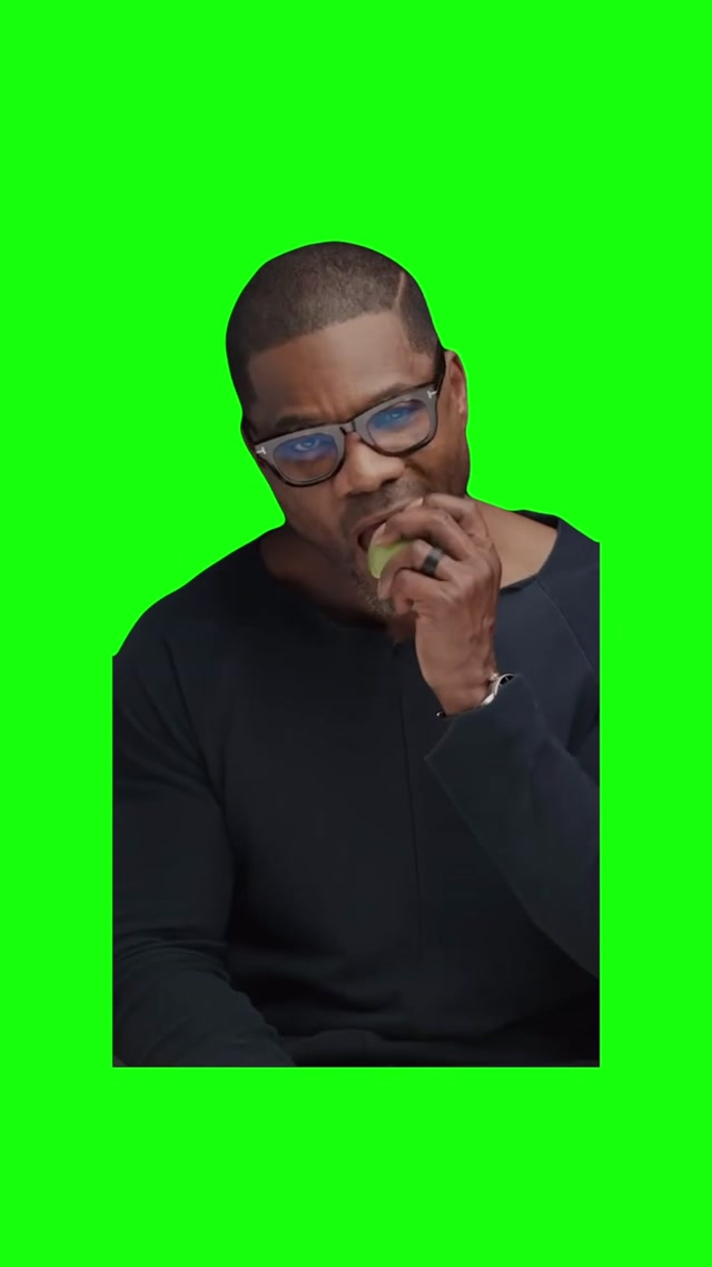 Kirk Franklin Eating Apple meme template blank