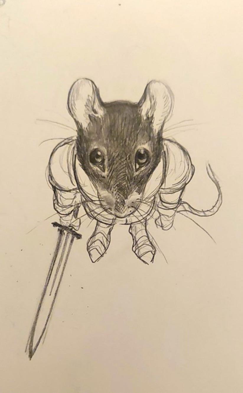 Knight Mouse Looking Up meme template blank - image format