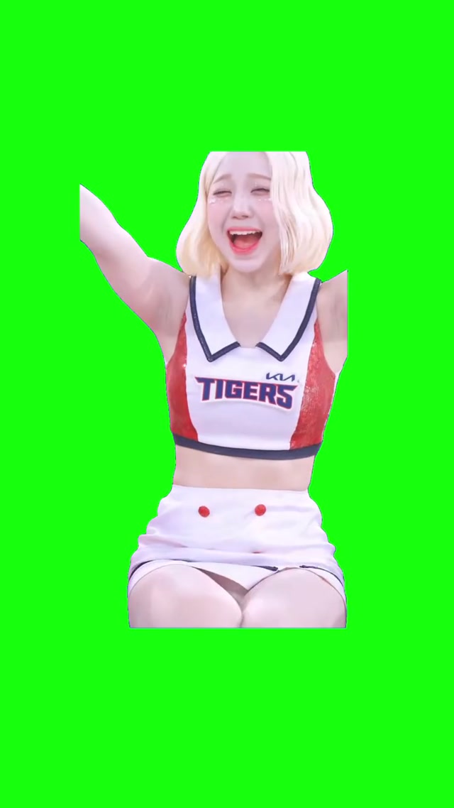Korean Cheerleader Dancing meme template blank