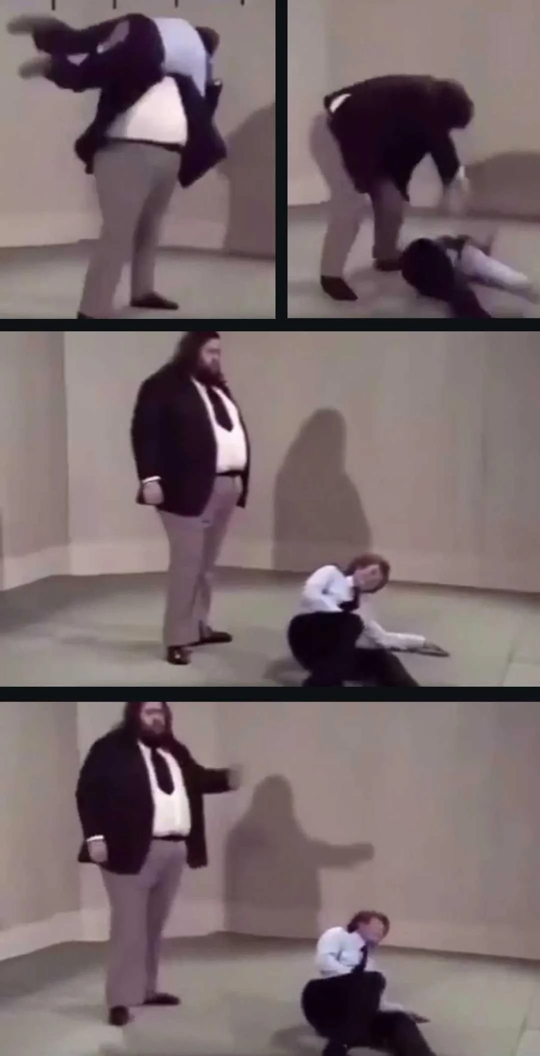 Large Man Body Slamming Person meme template blank - image format