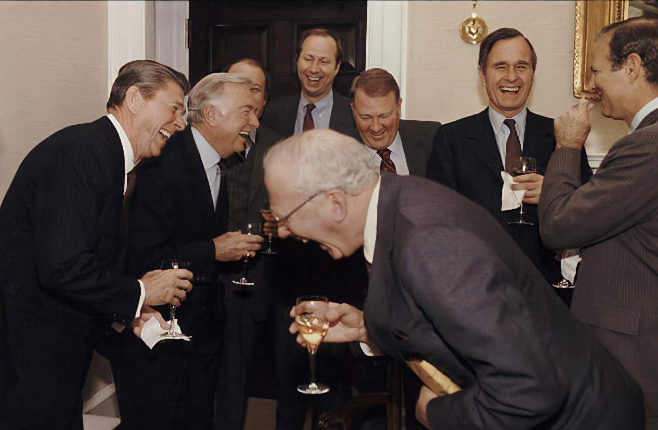 Laughing Politicians meme template blank - image format