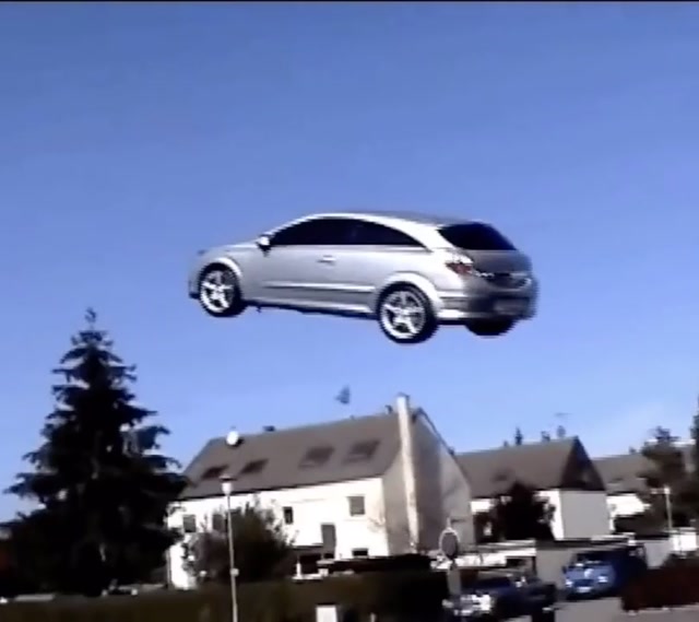 Levitating Silver Car meme template blank
