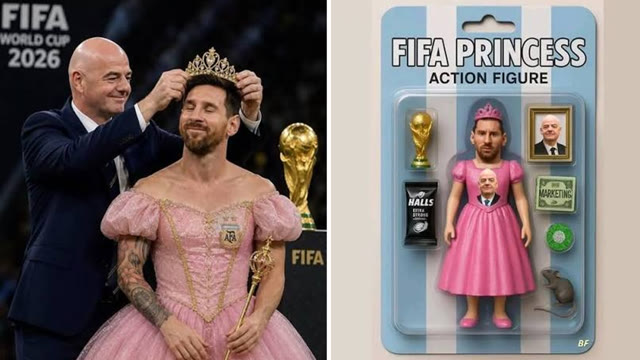 Lionel Messi FIFA Princess meme template blank