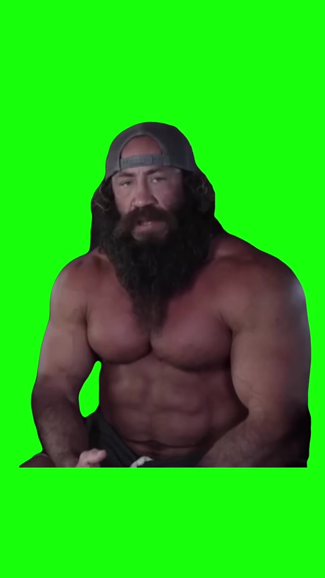 Liver King “Yes, I’m on Steroids” Green Screen meme template blank