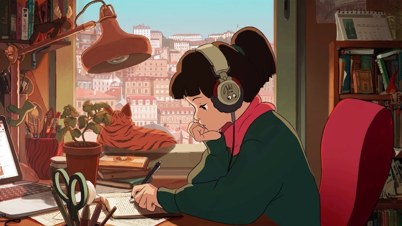 Lofi Girl meme template blank