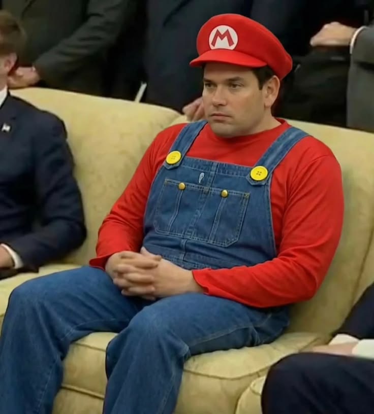 Marco Rubio Mario meme template blank
