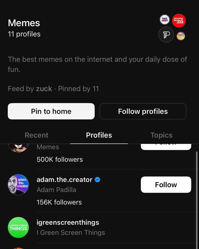Mark Zuckerberg made his first Feeds post and I’m one out of eleven creators on meme template blank - Green Screen format