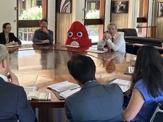 Mascot at the Boardroom Table meme template blank - image format