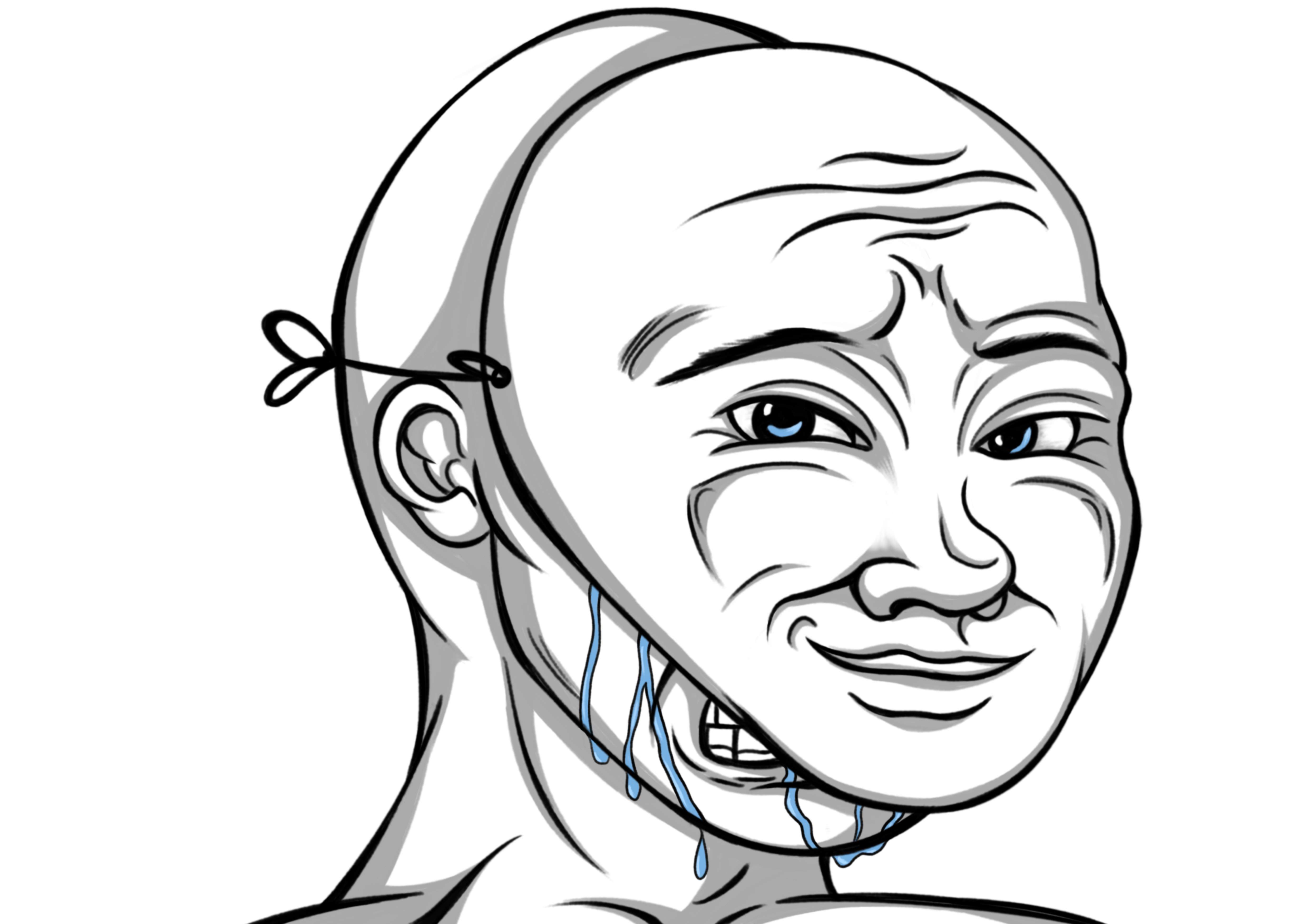 Masked Crying Wojak meme template blank - image format