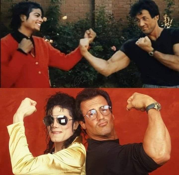 Michael Jackson & Sylvester Stallone meme template blank