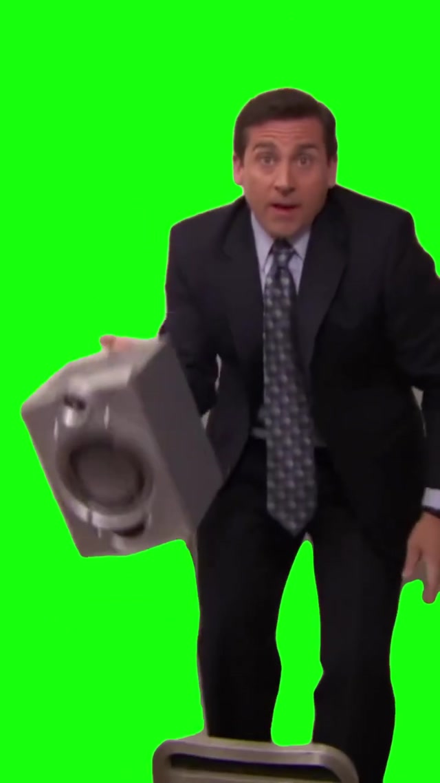 Michael Scott With Speaker “Everybody Dance Now meme template blank