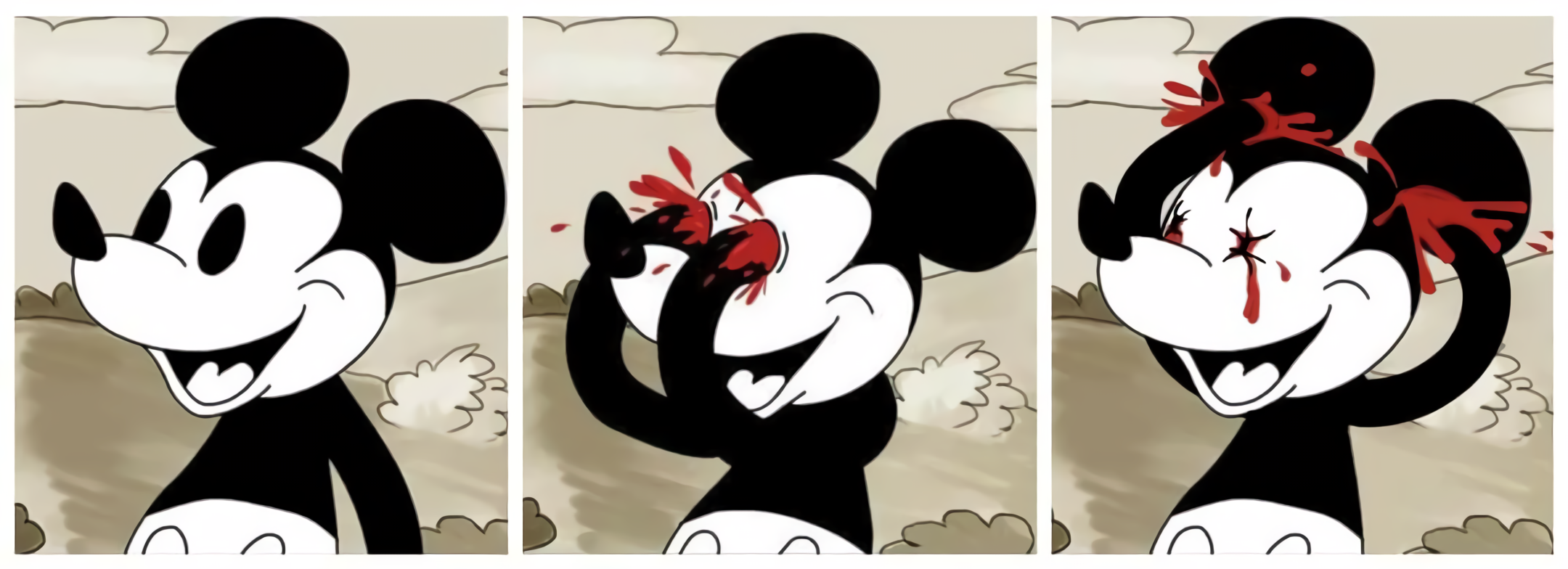 Mickey Gouging His Eyes Out meme template blank - image format