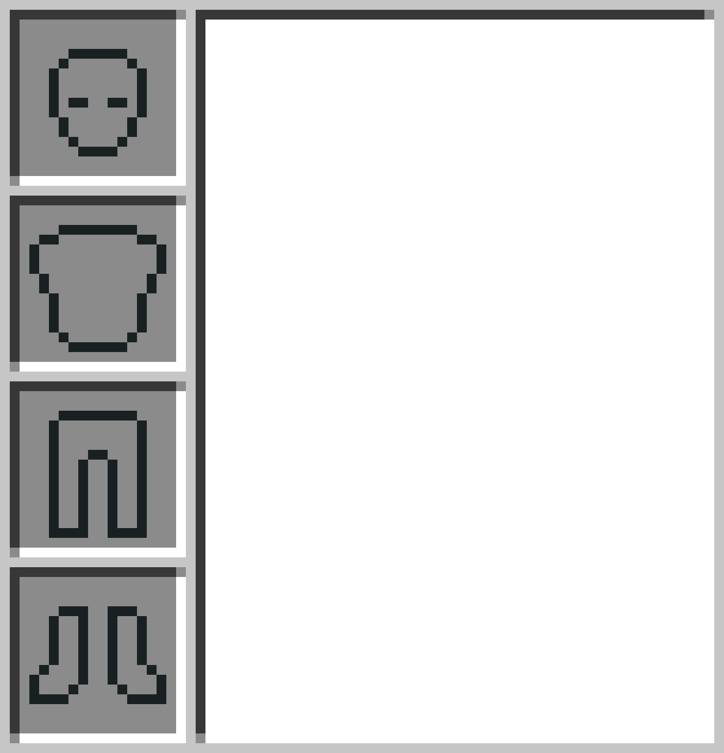 Minecraft Armor Slots meme template blank