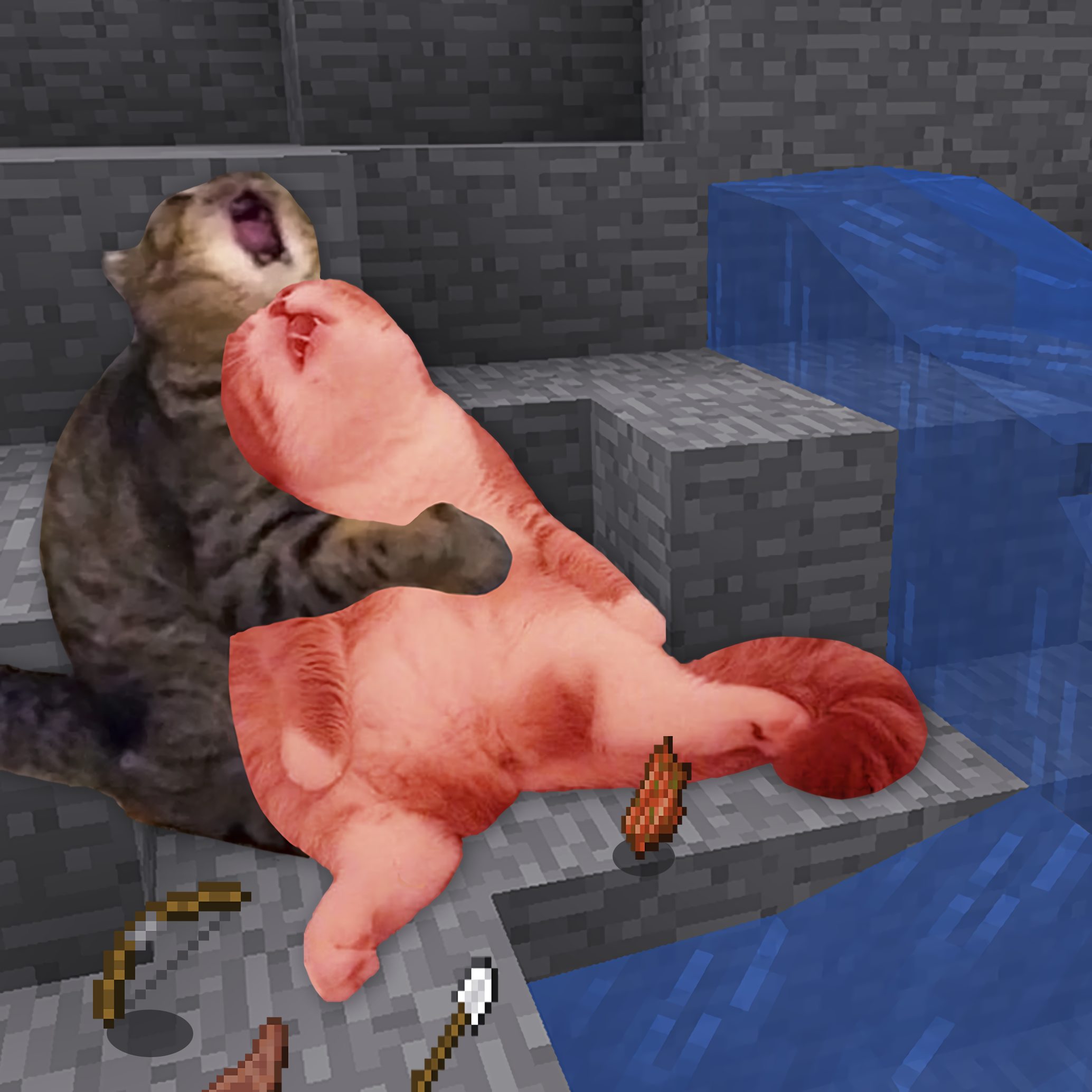 Minecraft Cat Mourning meme template blank - image format