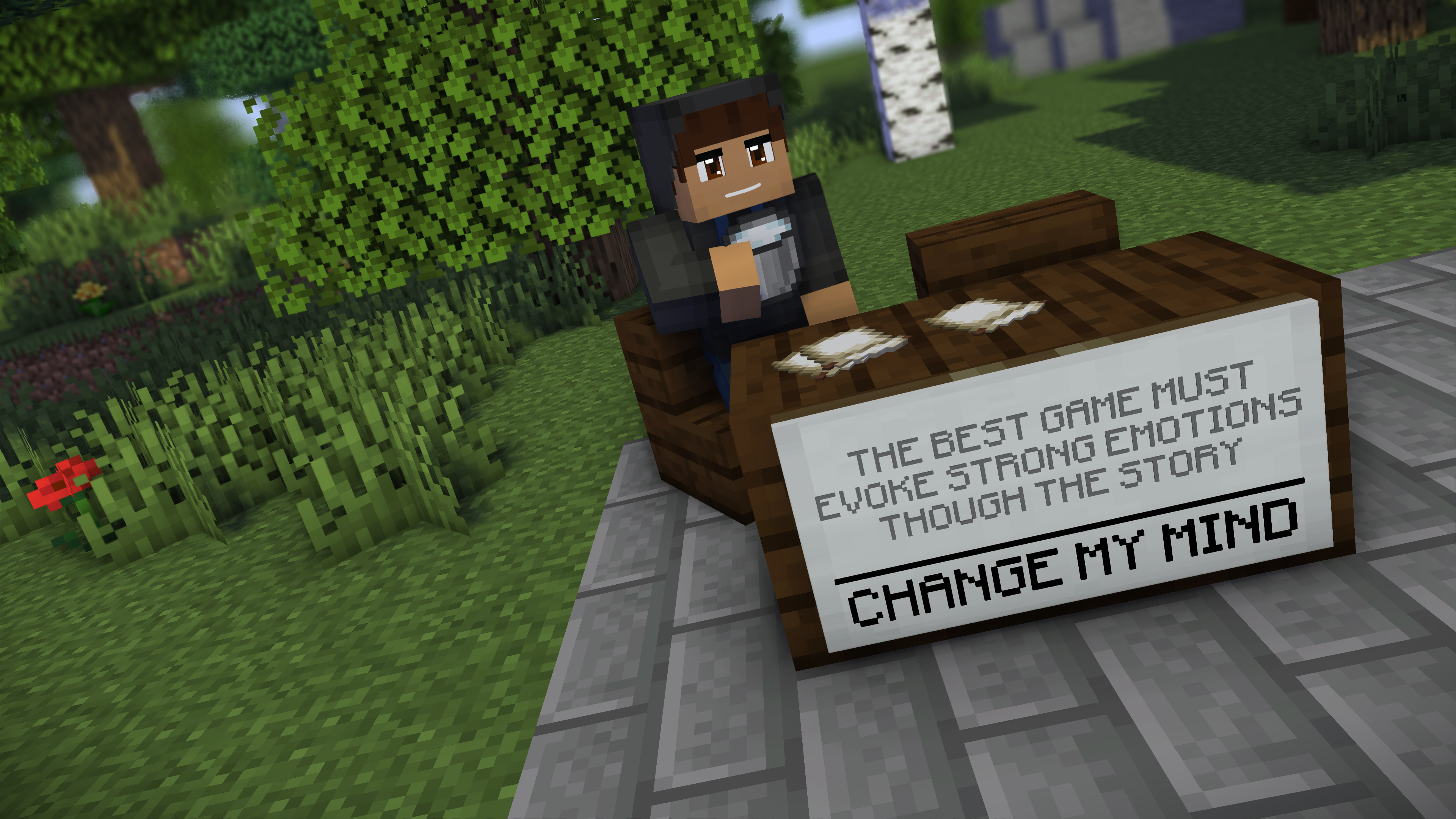 Minecraft Change My Mind meme template blank - image format