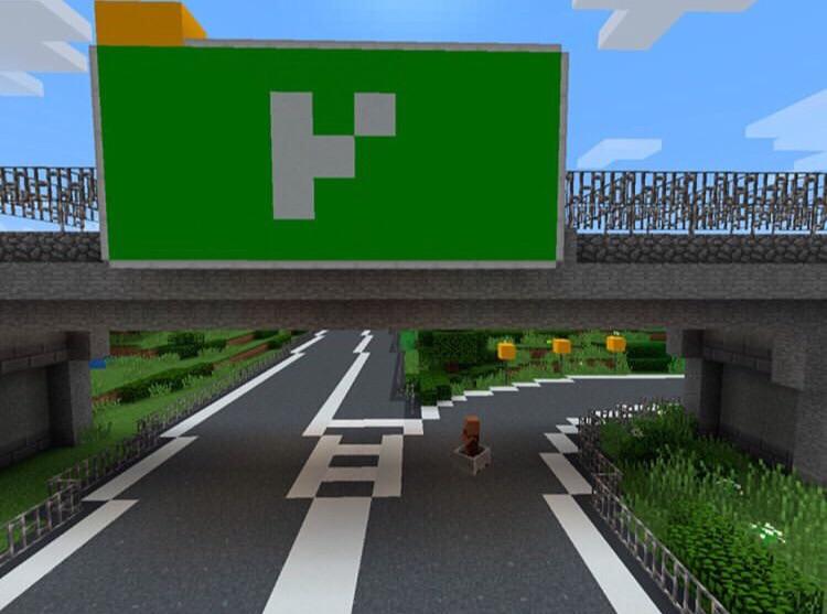 Minecraft Highway Exit Drift meme template blank