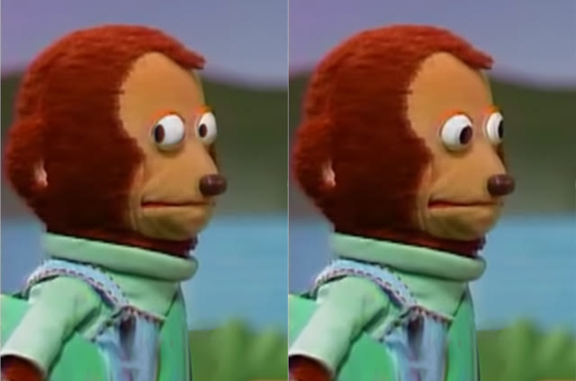 Monkey Puppet Looking Away meme template blank