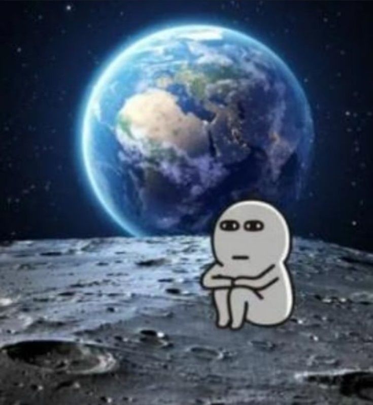 Moon Sitting Bean meme template blank