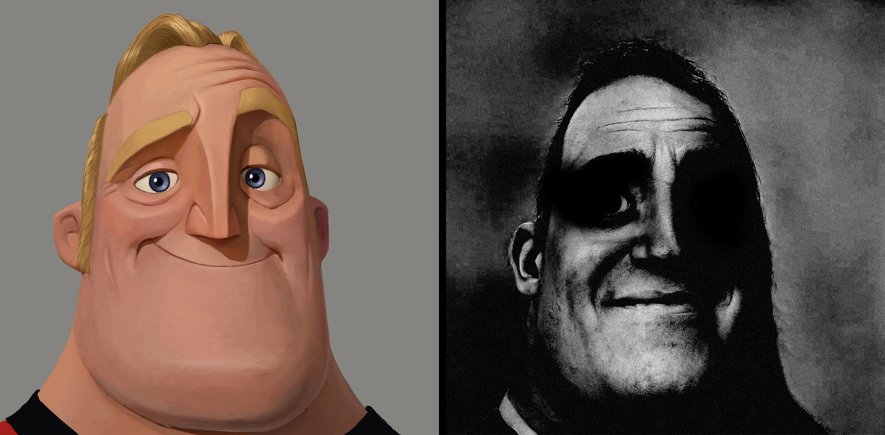 Mr. Incredible Becoming Uncanny meme template blank - image format
