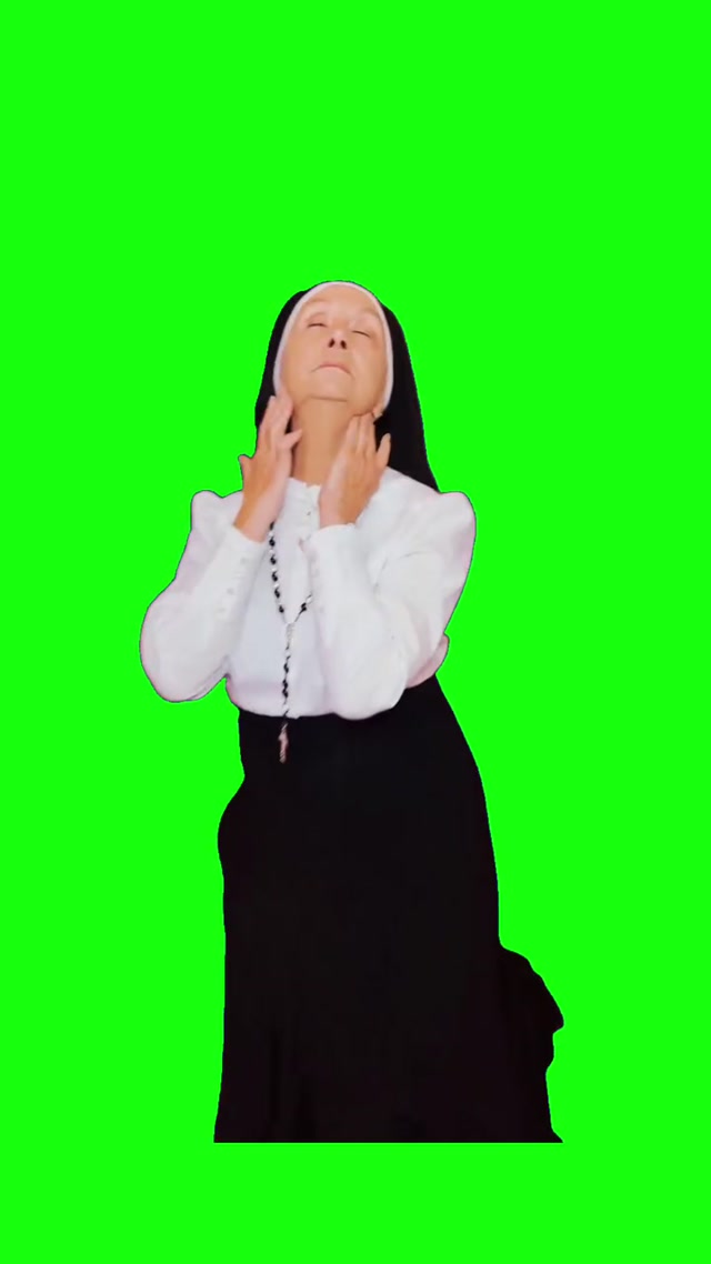 Nasty Nun meme template blank