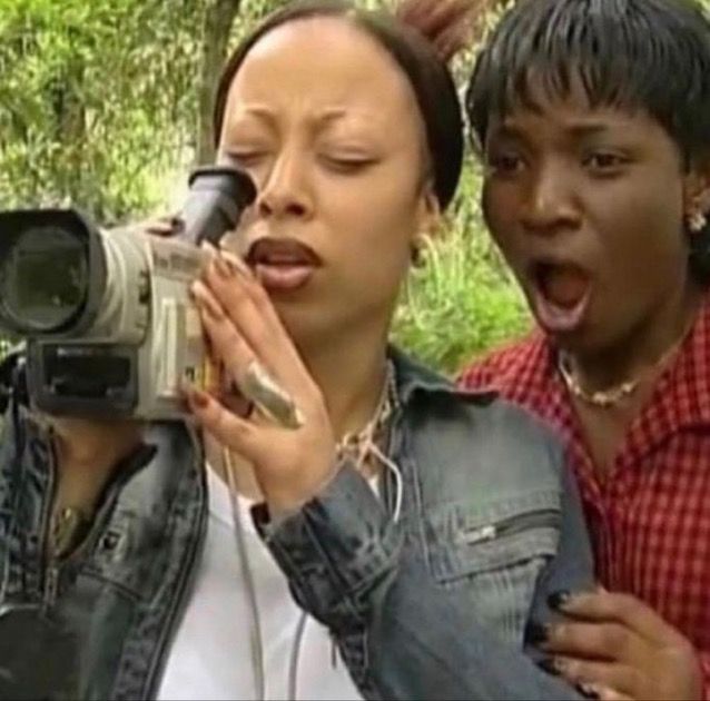 Nollywood Camcorder Shock meme template blank