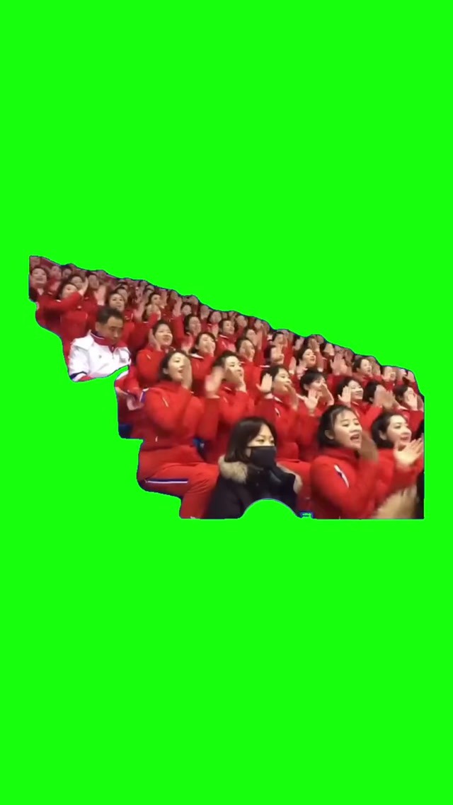 North Korean Cheerleaders meme template blank
