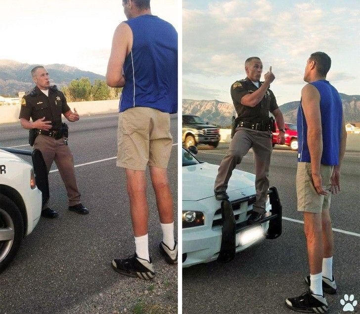 Officer Standing on Car meme template blank