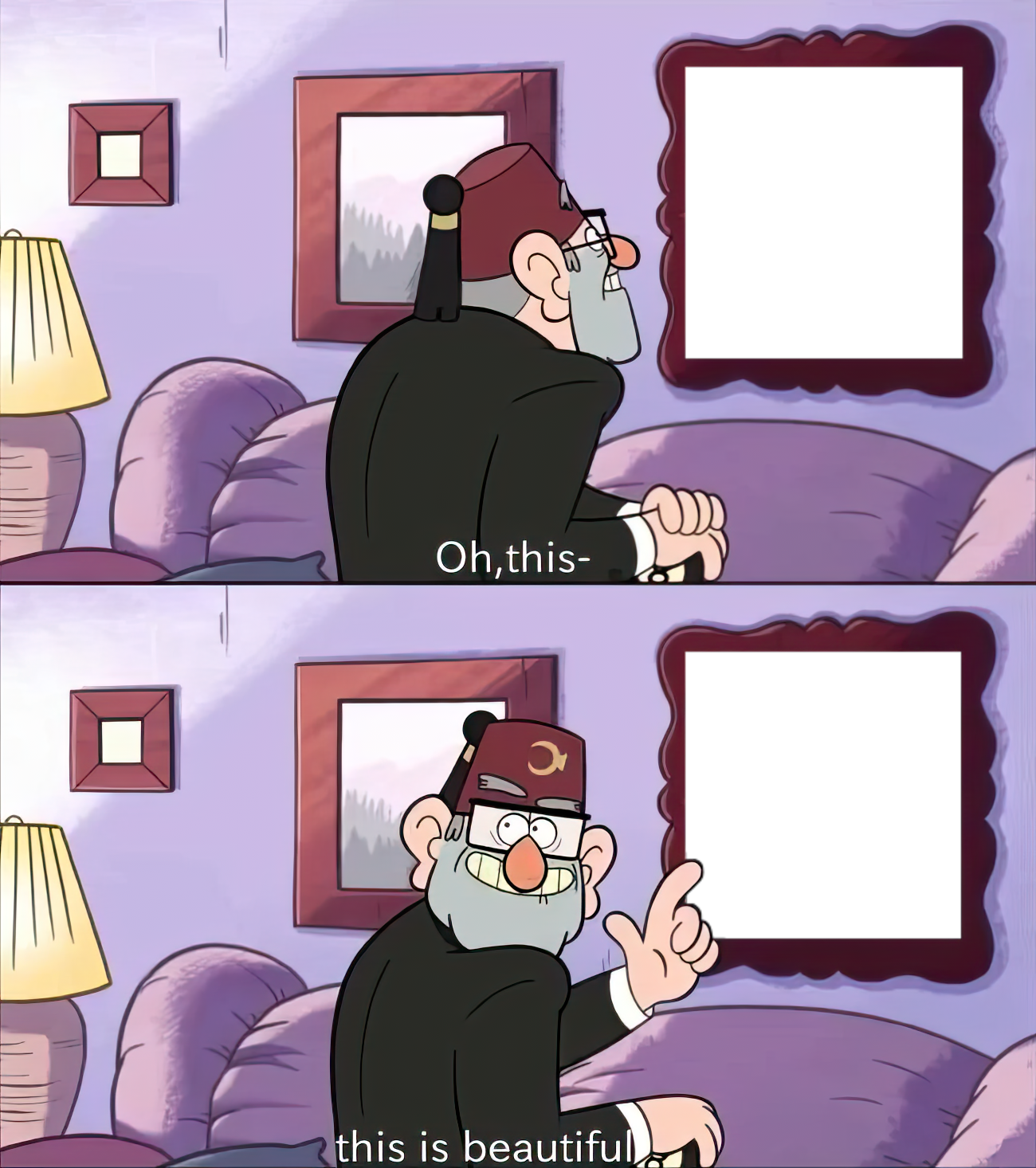 Oh, This Is Beautiful meme template blank - image format