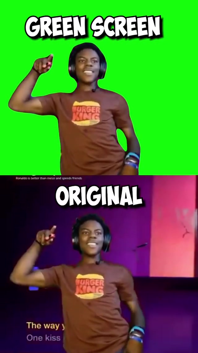 Original VS Green Screen - IShowSpeed Dances “One Kiss meme template blank