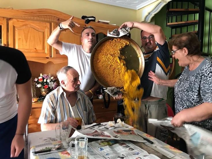 Paella Spill Mid-Celebration meme template blank