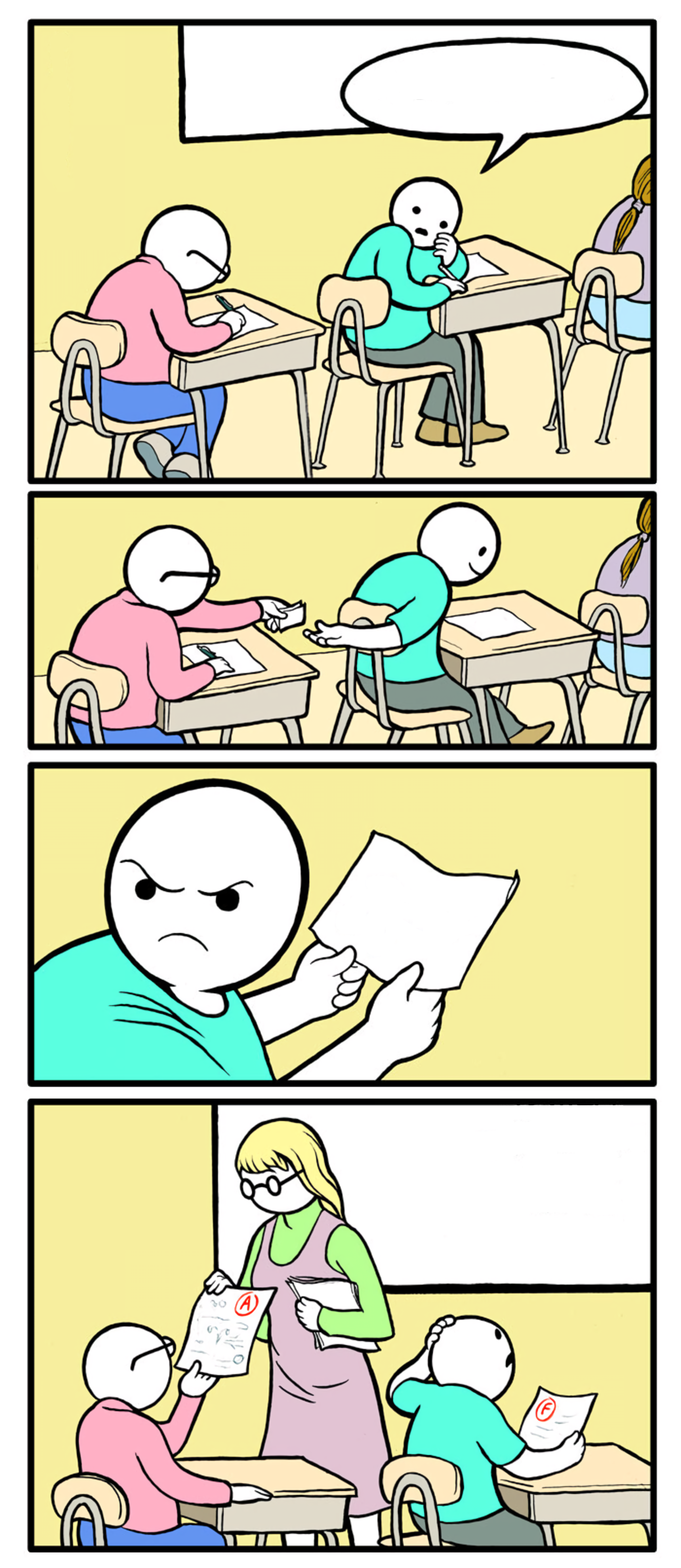 Passing Notes meme template blank - image format