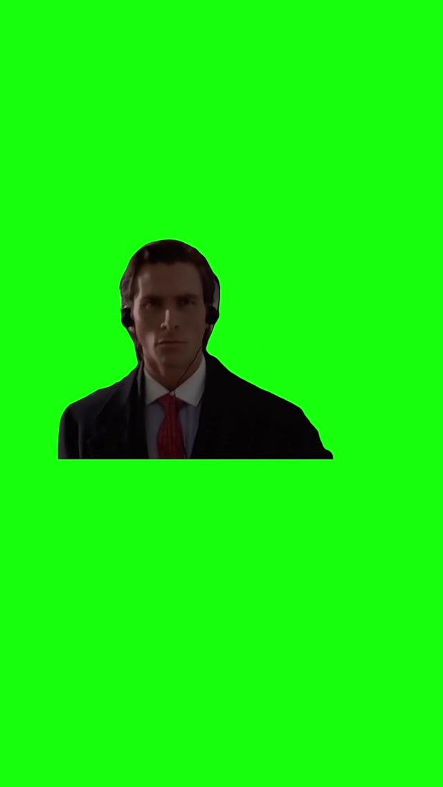 Patrick Bateman Walking with Headphones meme template blank