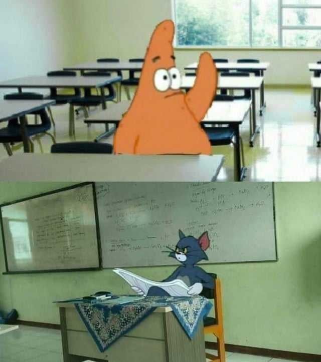Patrick Raises Hand Tom Judging meme template blank