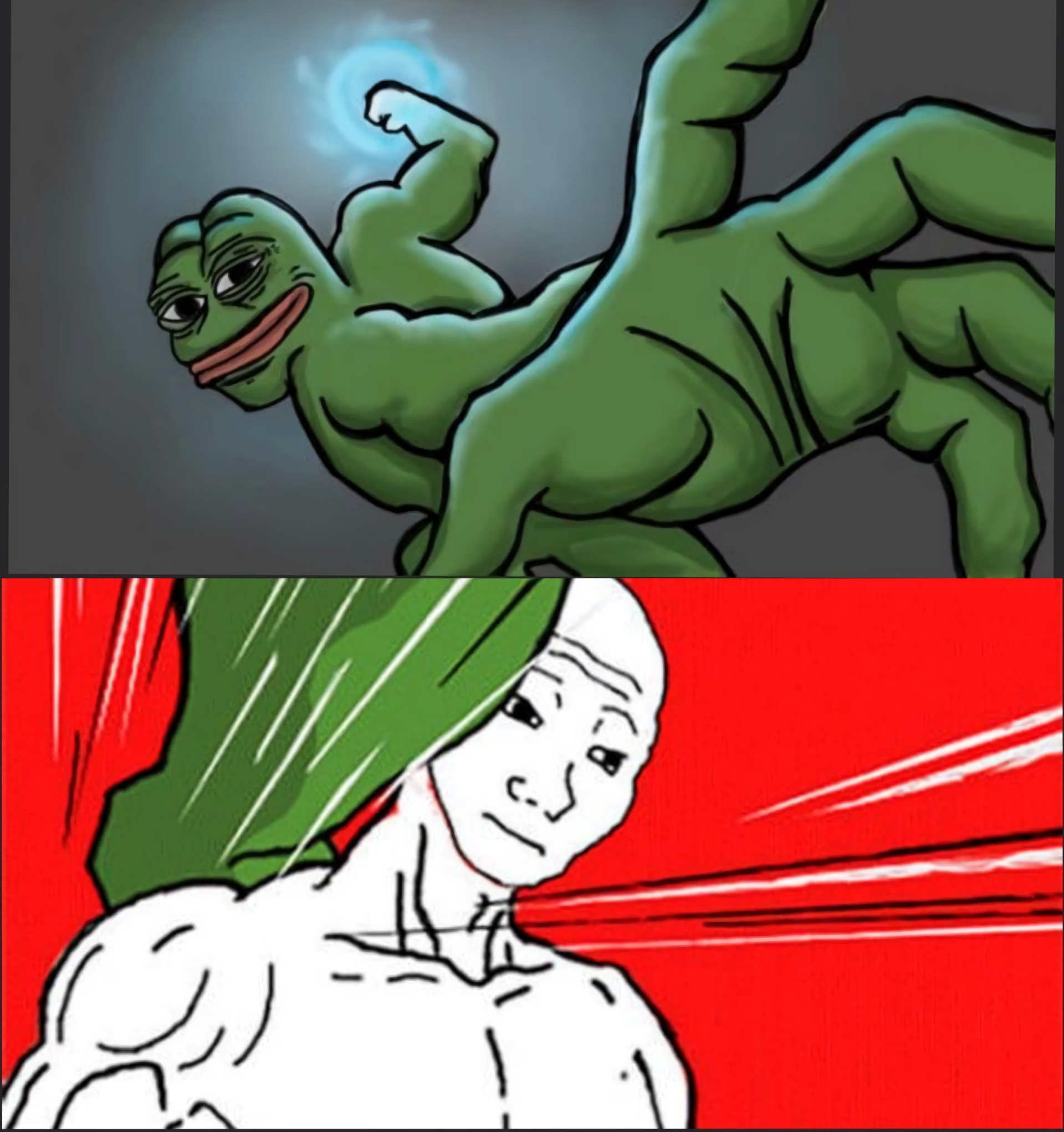 Pepe’s Final Strike meme template blank - image format