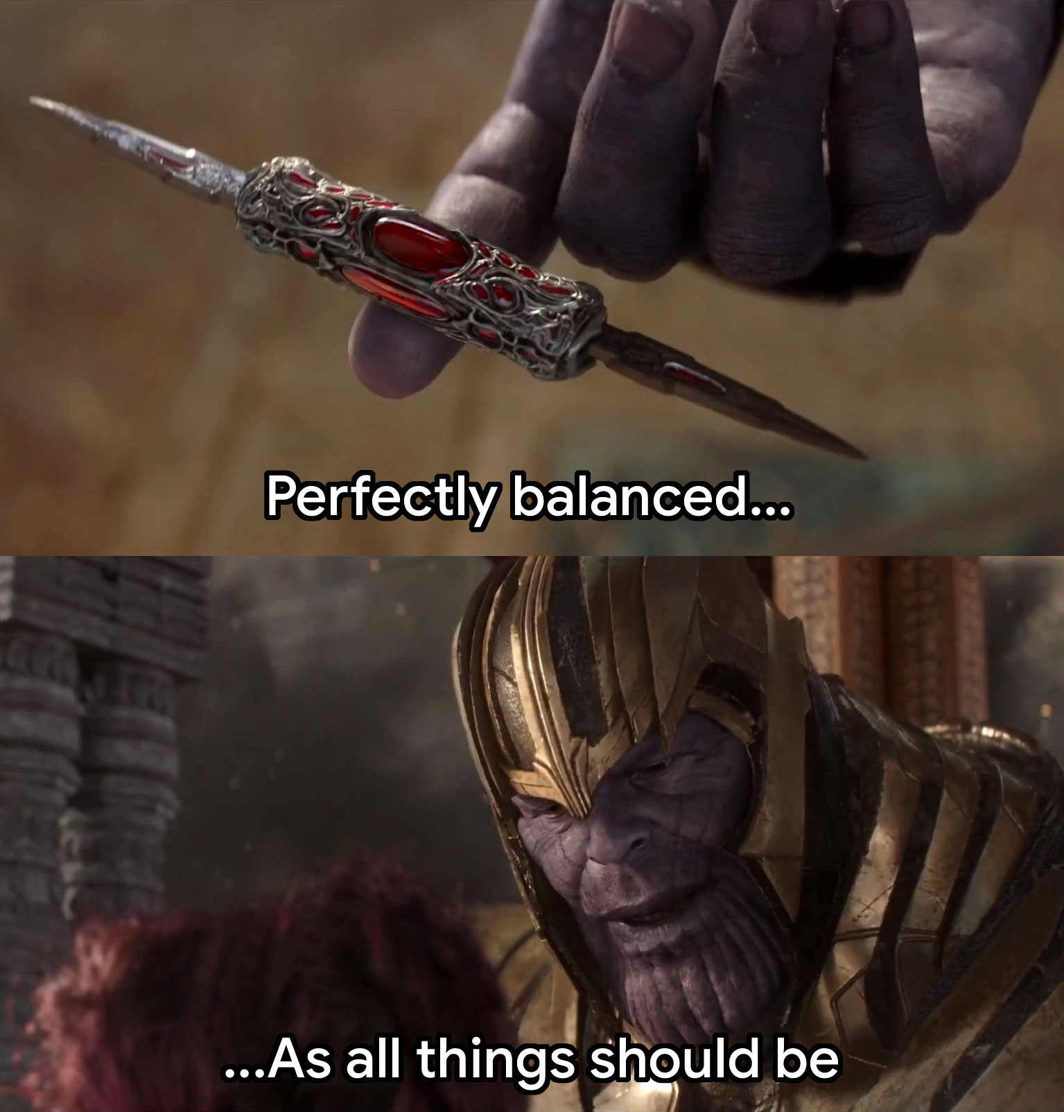 Perfectly Balanced meme template blank - image format