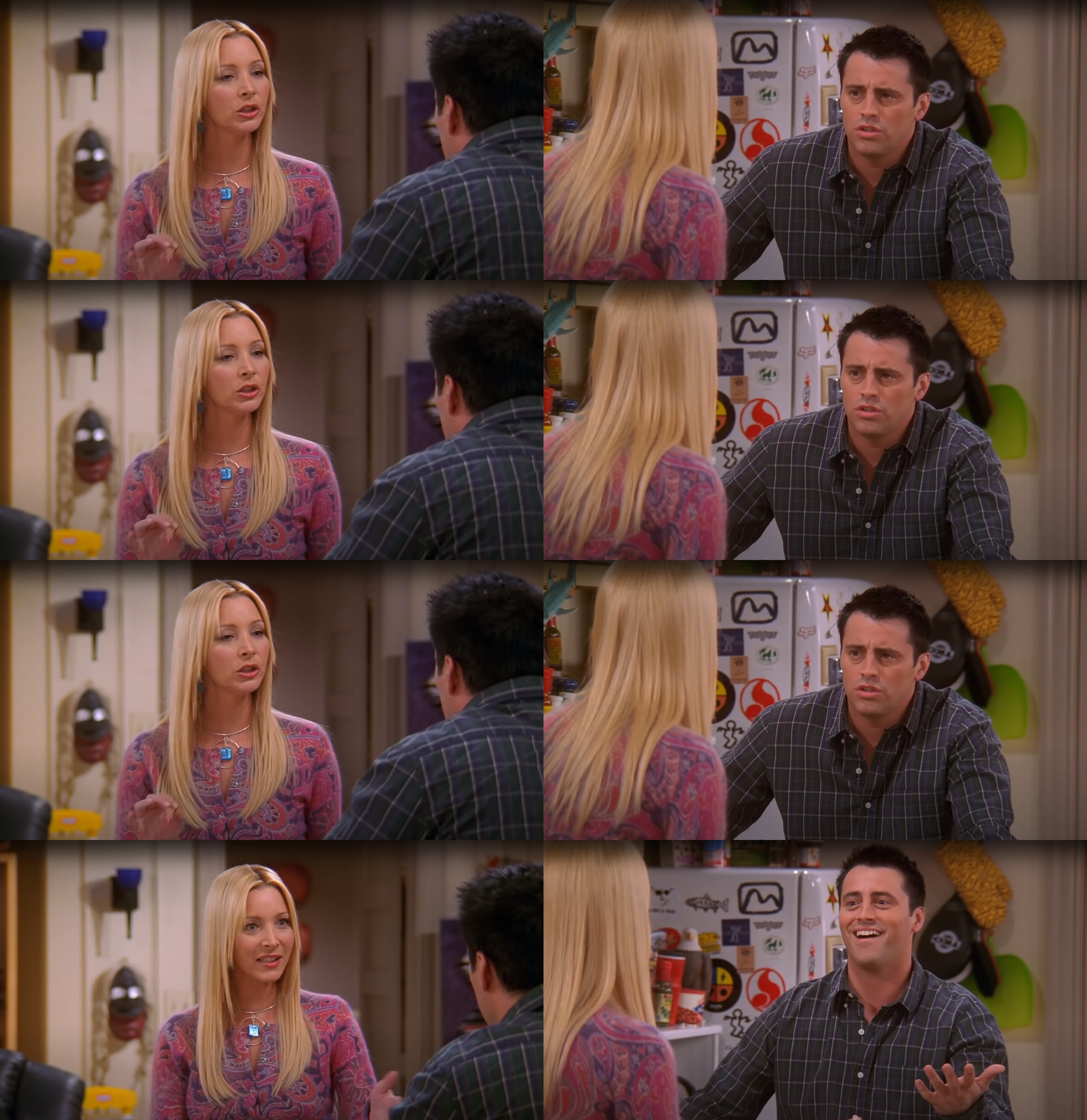 Phoebe Teaching Joey meme template blank - image format