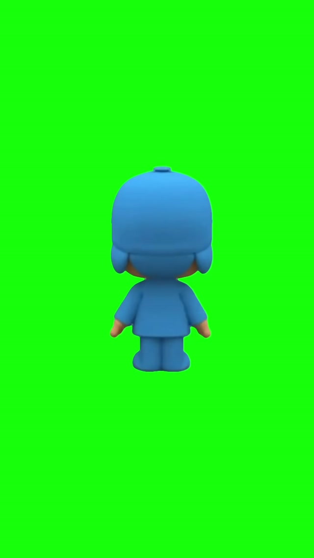 Pocoyo Dance Green Screen meme template blank