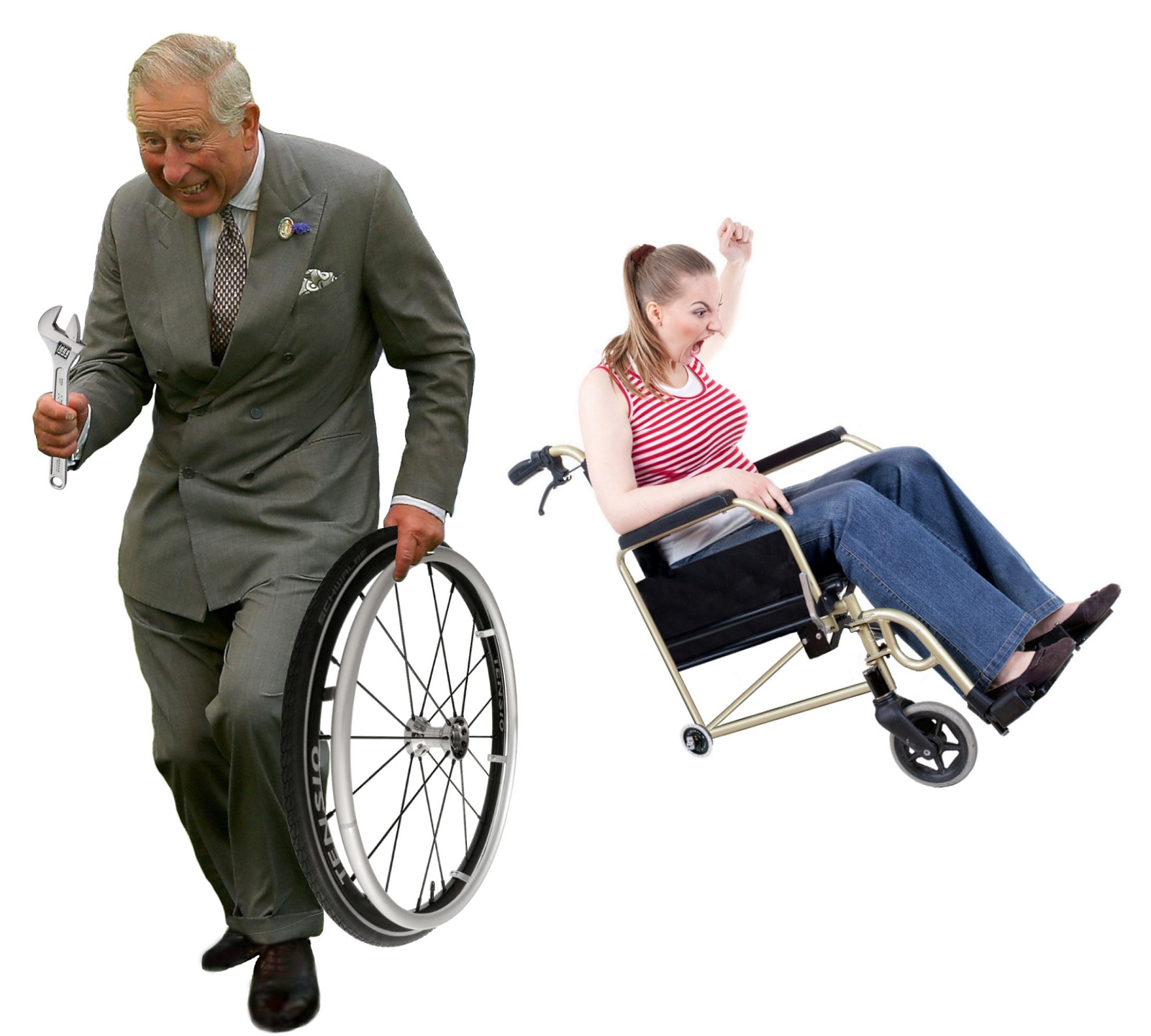 Prince Charles Stealing a Wheel meme template blank - image format