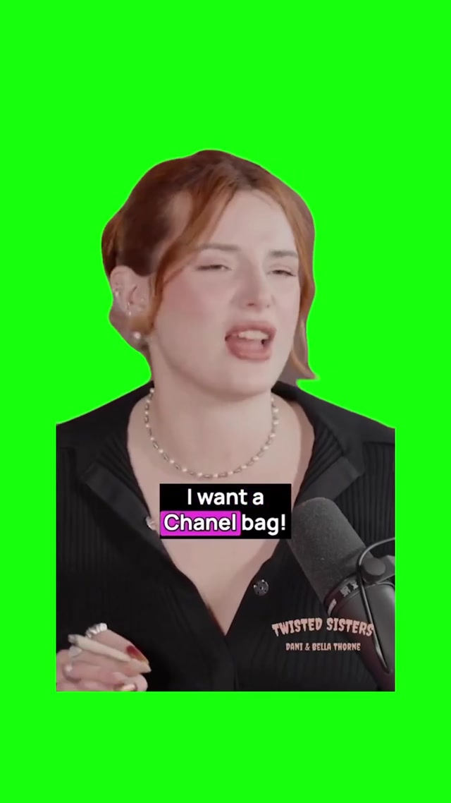 “Put It Right in Chanel” Bella Thorne meme template blank