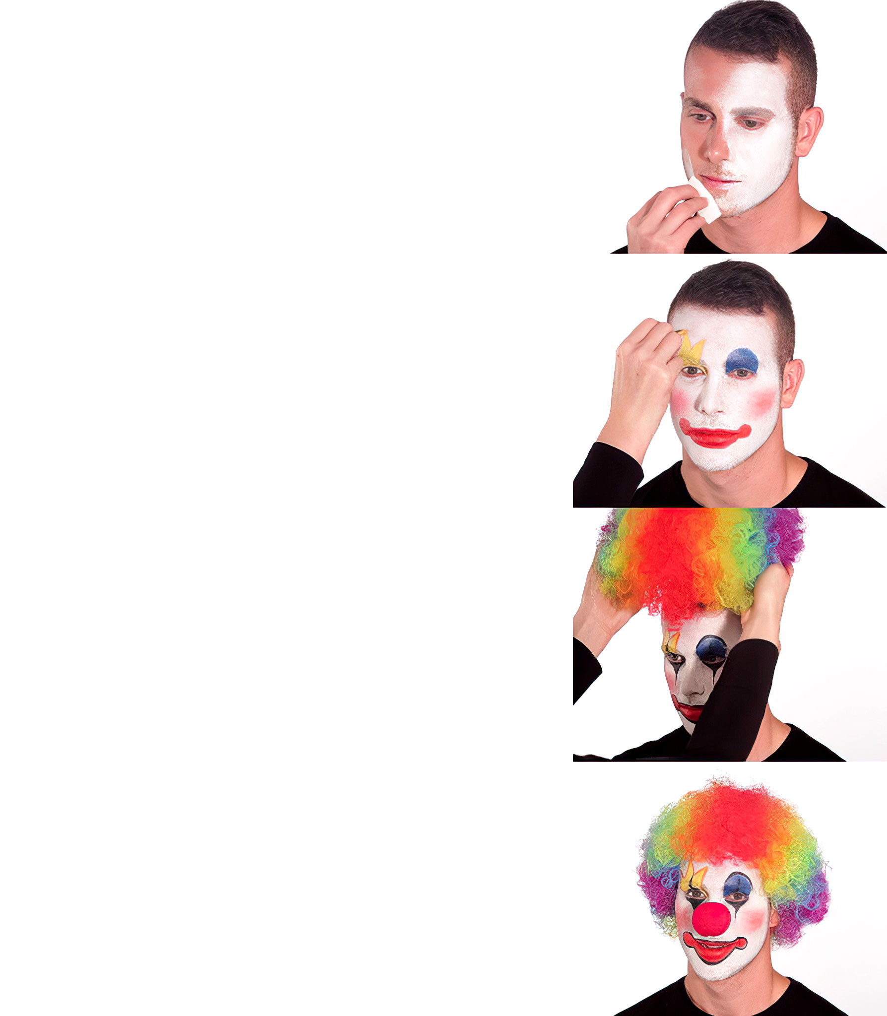 Putting on Clown Makeup meme template blank - image format