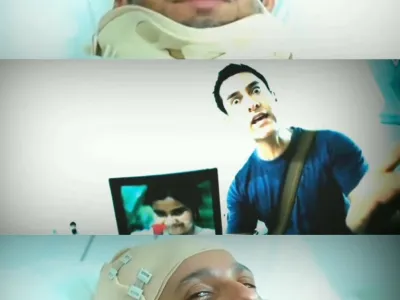 Rancho Showing Raju His Sister’s Photo meme template blank