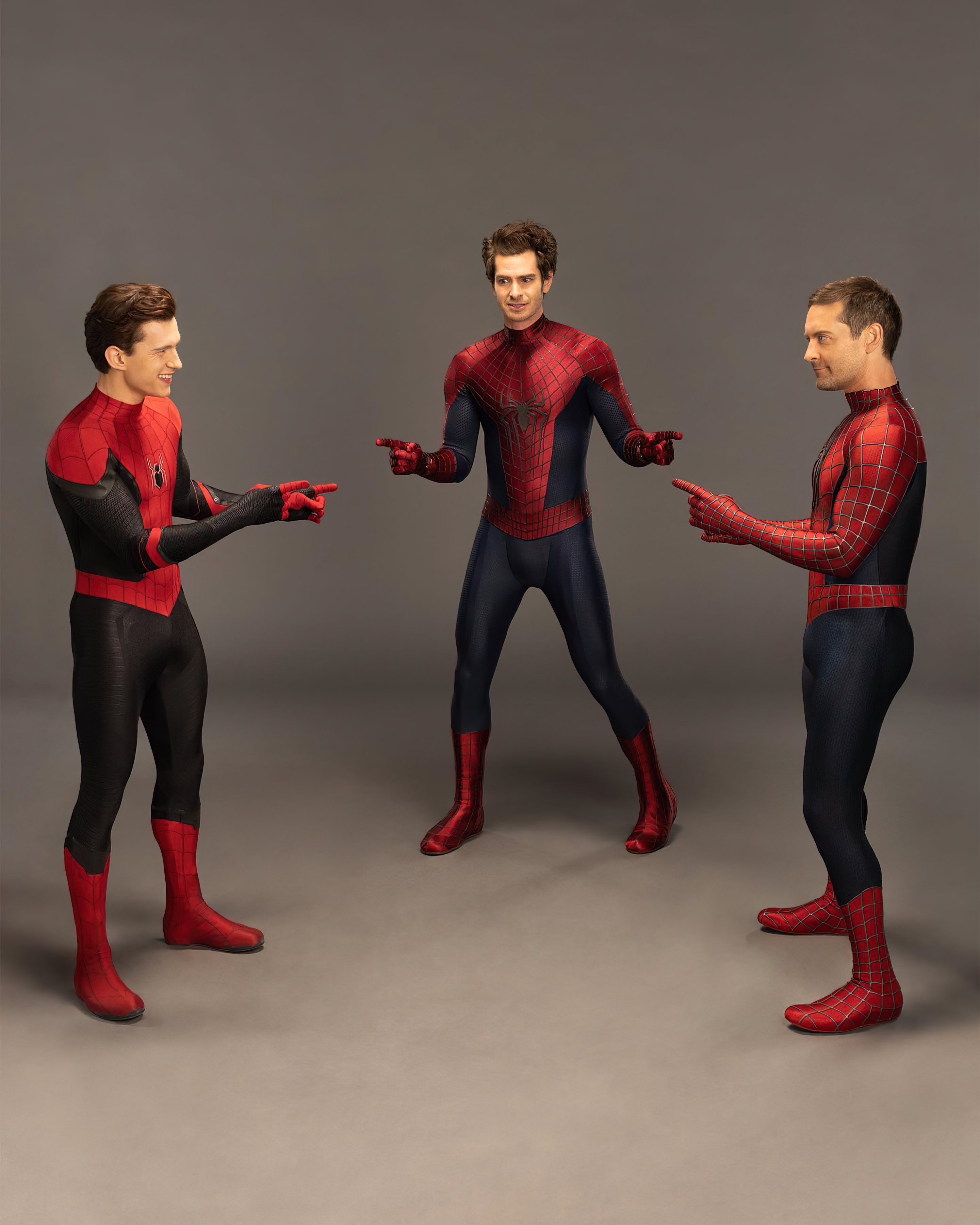 Real-Life Spider-Man Three-Way Point meme template blank - image format