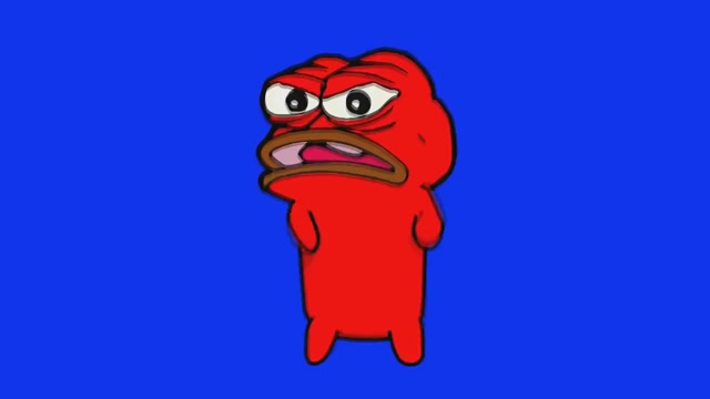 Red Angry Open-Mouth Pepe Dance meme template blank