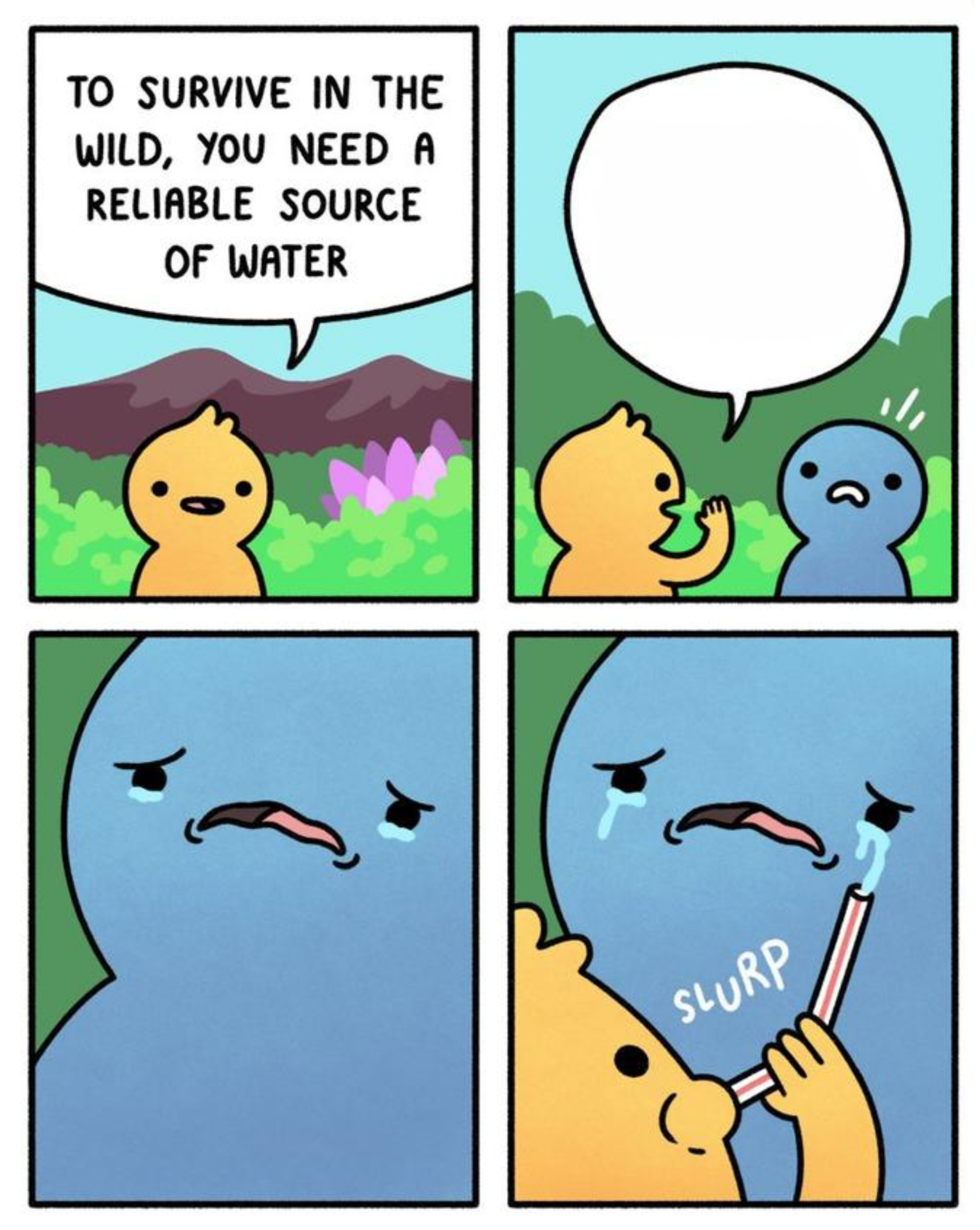 Reliable Source of Water meme template blank - image format