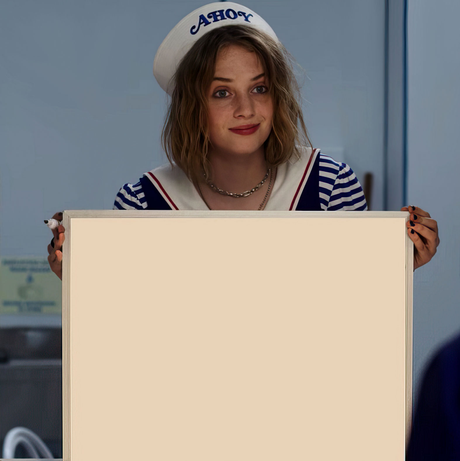 Robin Holding a Whiteboard meme template blank