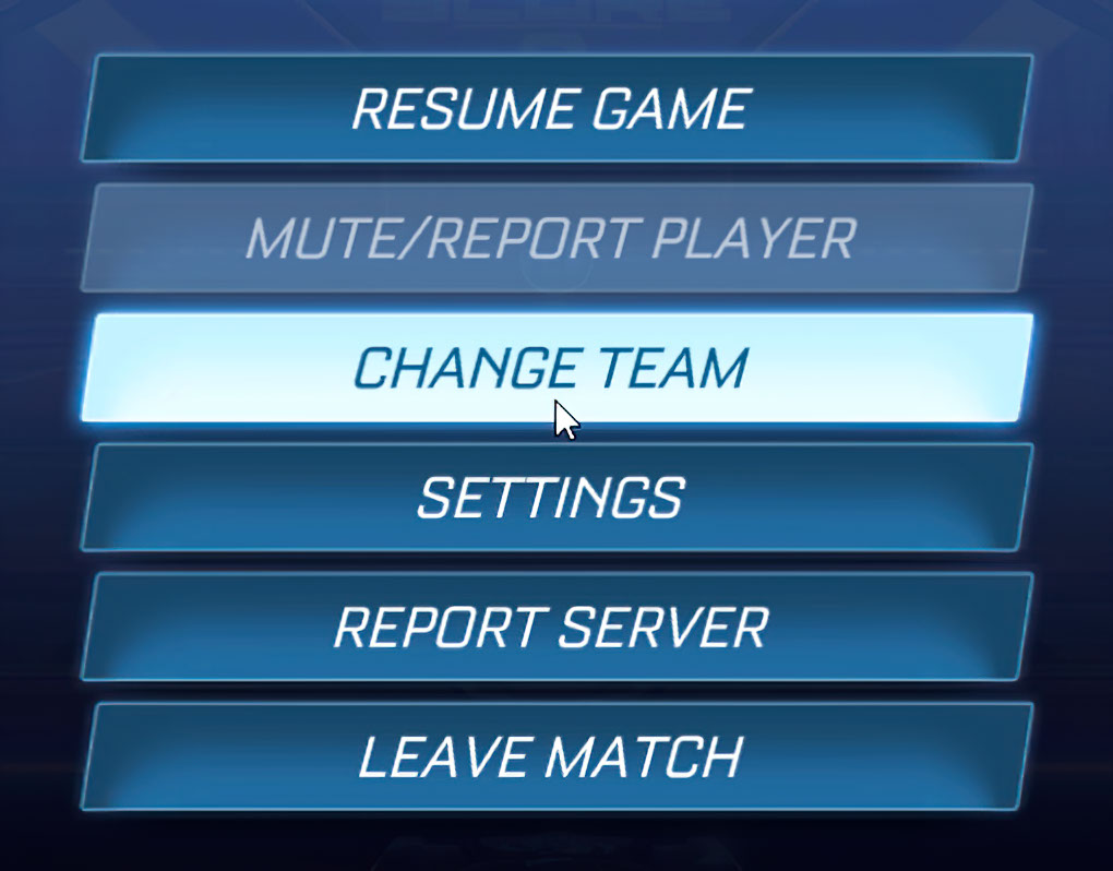 Rocket League Change Team meme template blank