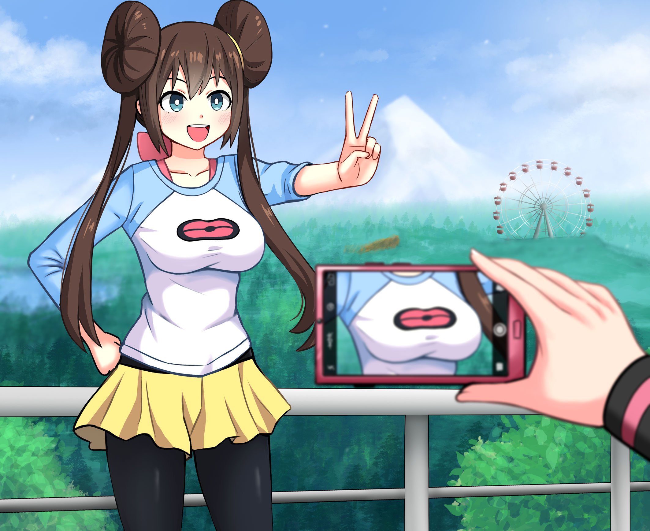 Rosa Taking a Photo meme template blank - image format