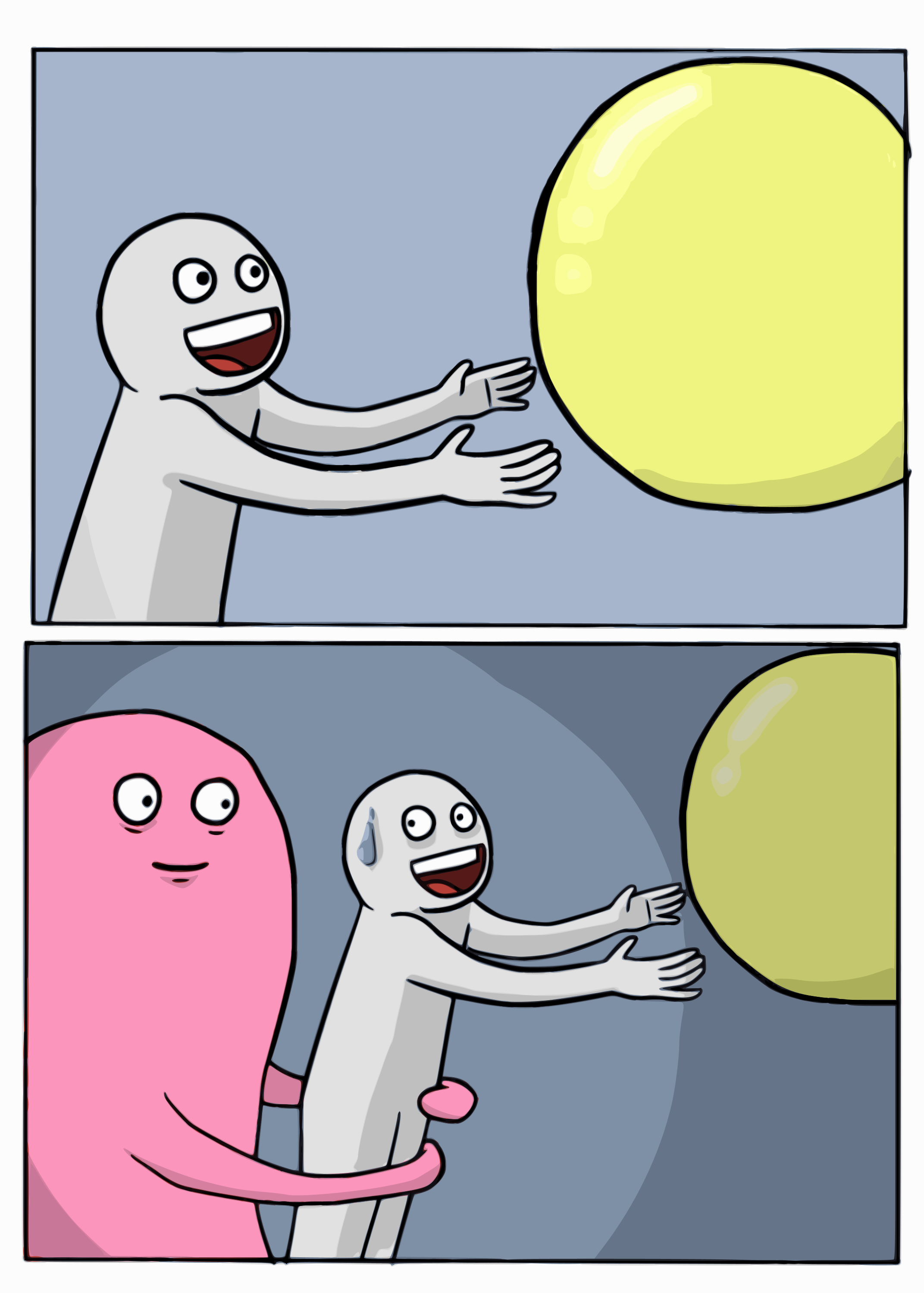 Running Away Balloon meme template blank - image format
