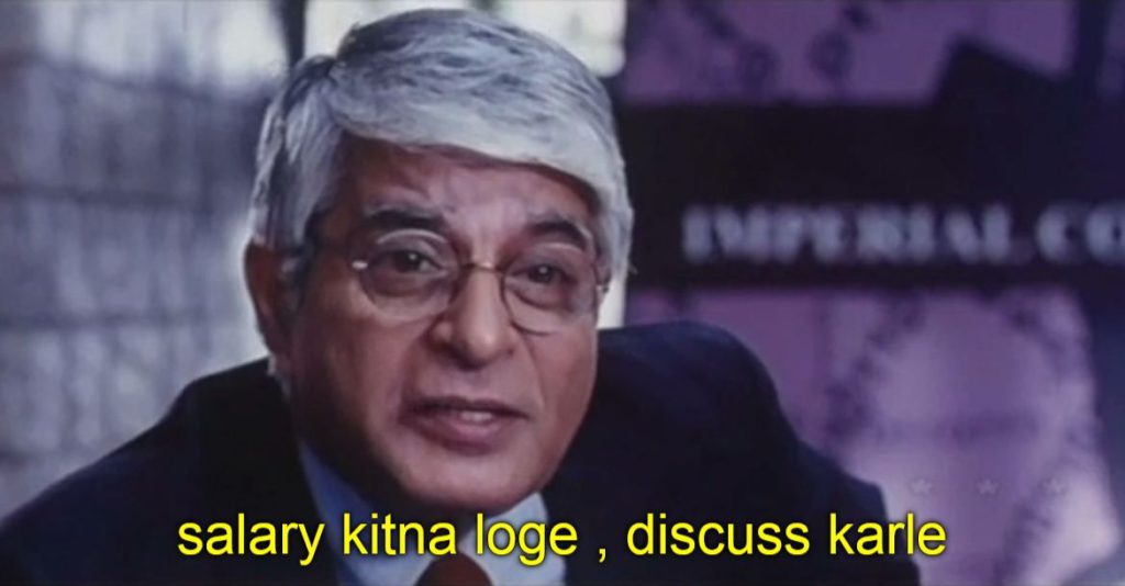 Salary Kitna Loge, Discuss Karle meme template blank