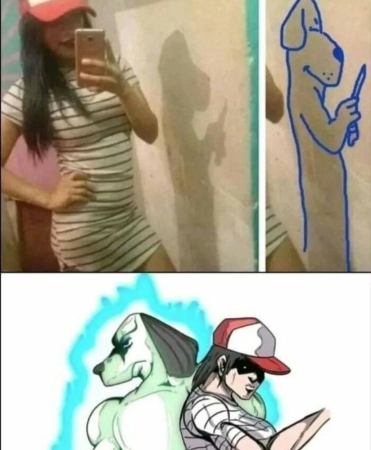 Shadow Stand Dog meme template blank